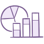 pie chart with bar chart icon