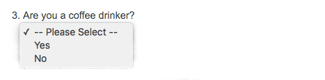 Dropdown Menu example in surveys