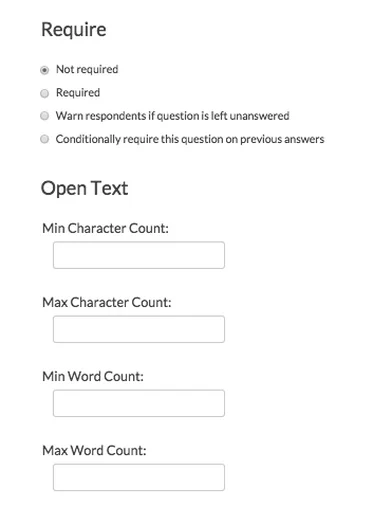 required fields in survey tool