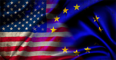 EU flag with American Flag Alchemer Blog What is GDPR