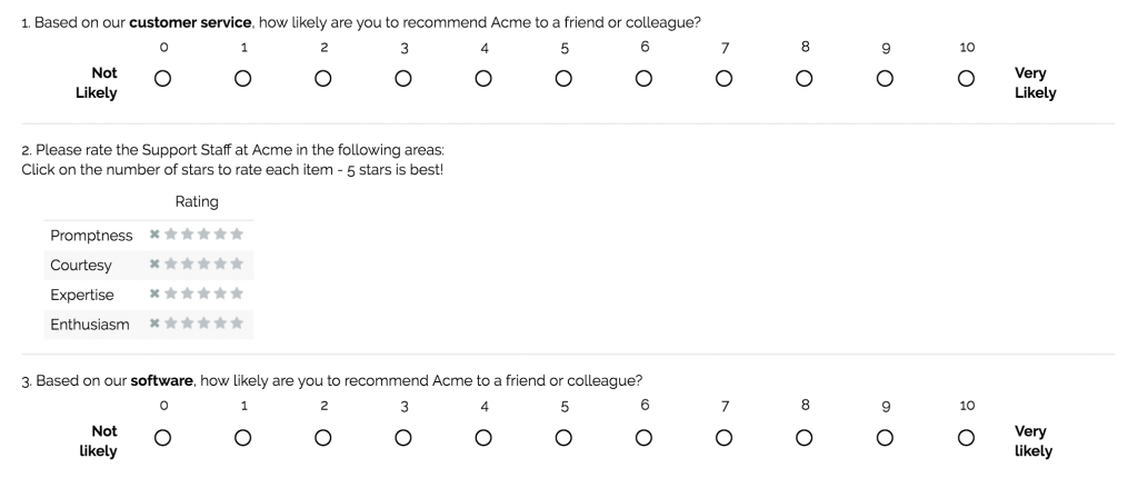 Alchemer Sample Survey Questions Customer Service 1