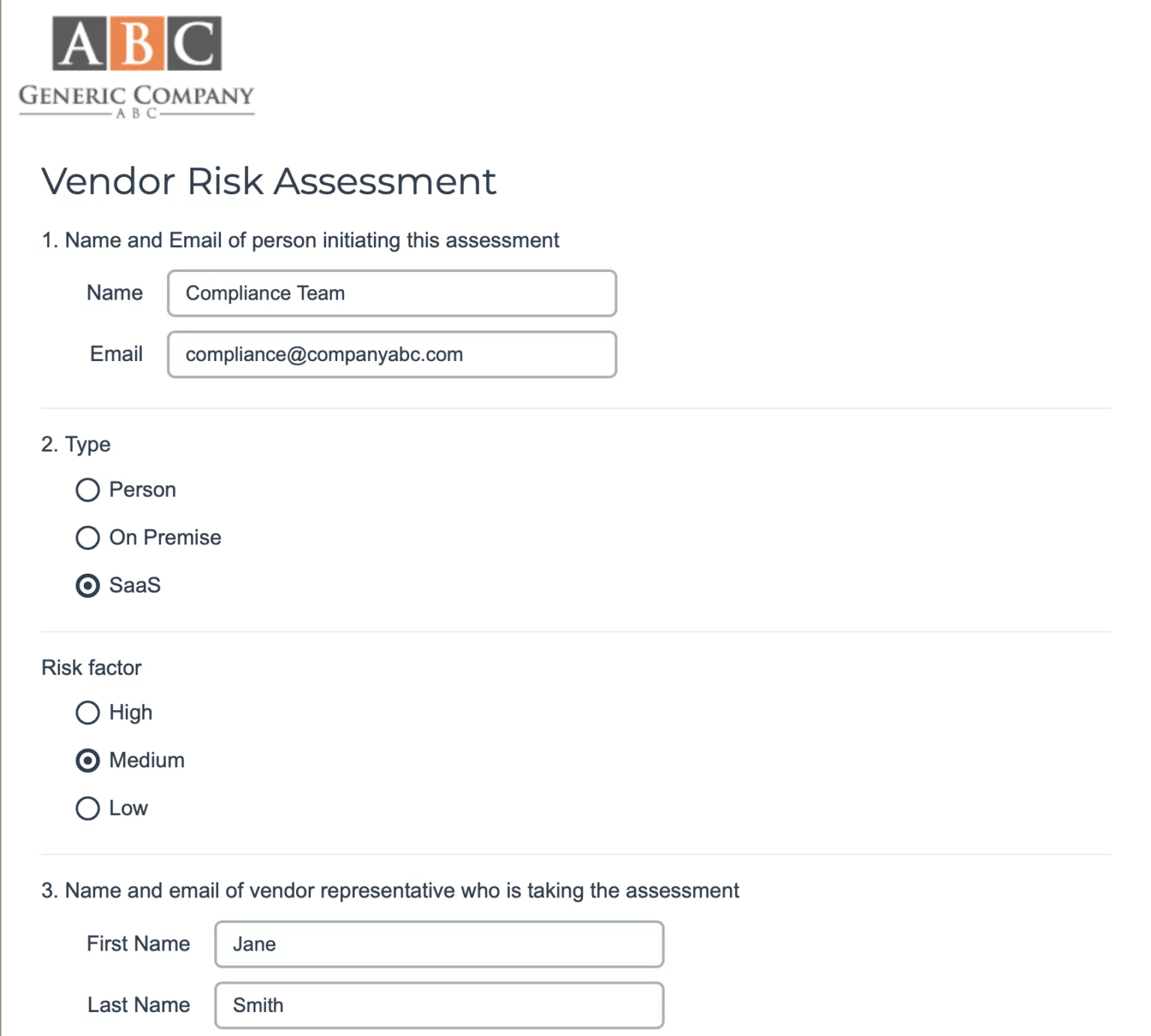 Vendor Risk Form Example Effective Vendor Risk Assessments for Better Decisions