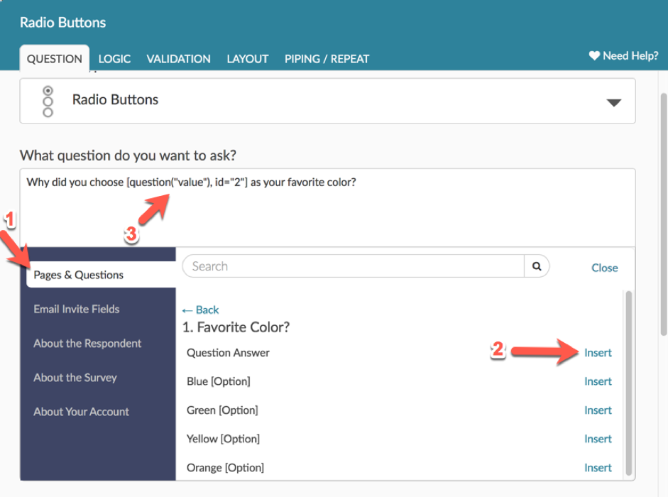 Alchemer Platform Screenshot Merge Code Menu