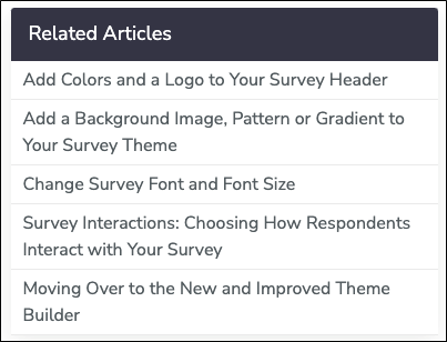 Screenshot of Alchemer help documentation related articles