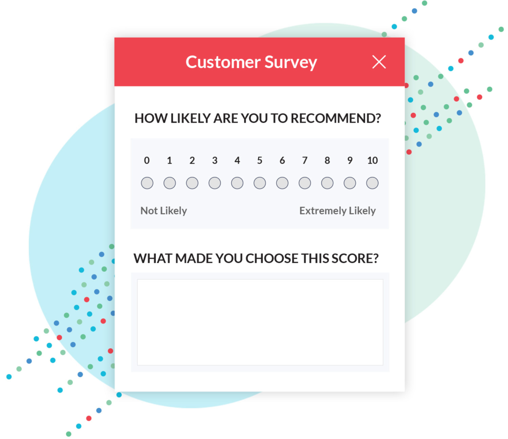 Mobile marketing strategy example: Survey with NPS dialog and follow up question asking why they left that score