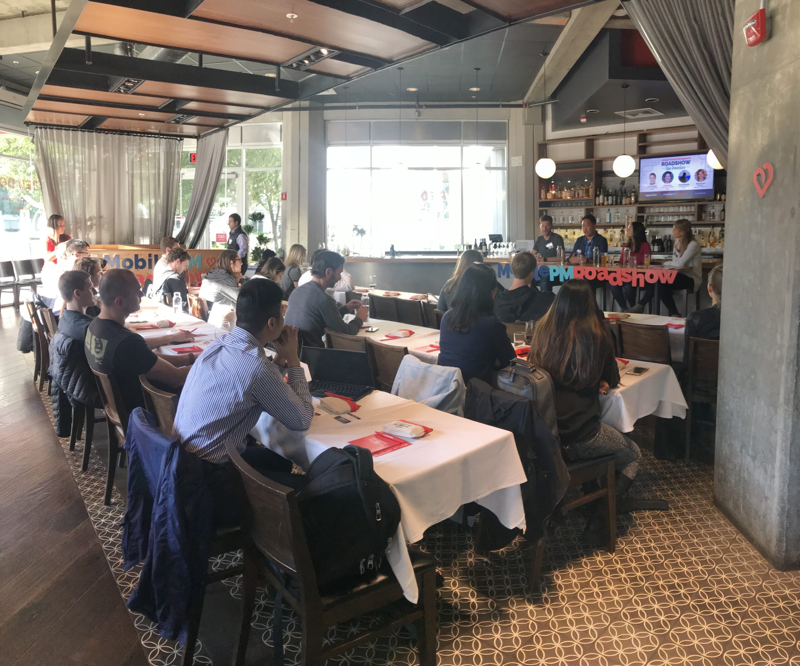 Attendees listening to the panel discussion at Alchemer Mobile (formerly Apptentive)'s Mobile Product Management Roadshow in San Francisco