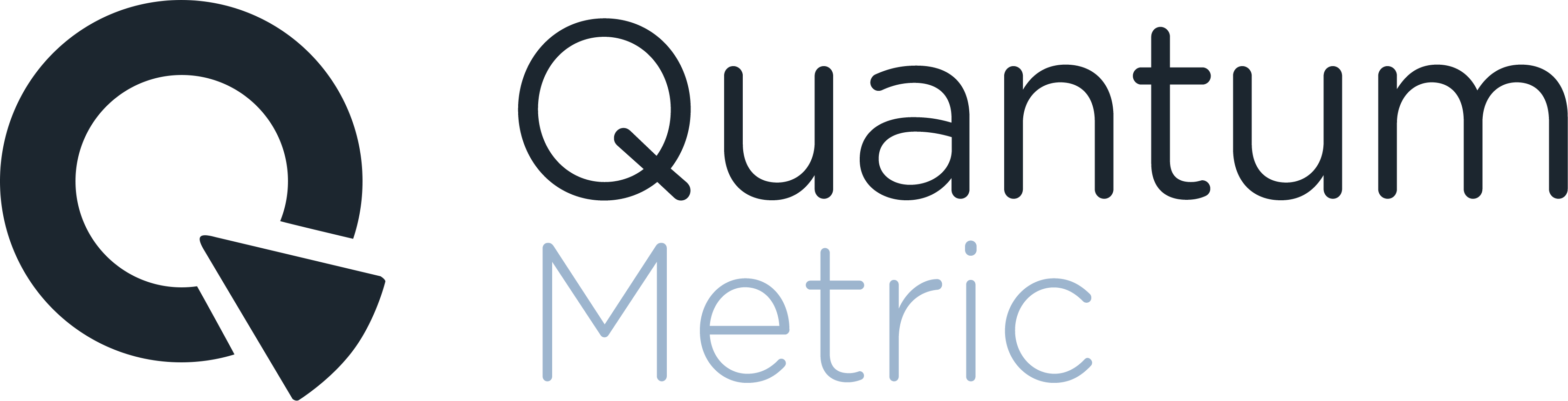 In app feedback tools: Quantum Metric blue and black logo 