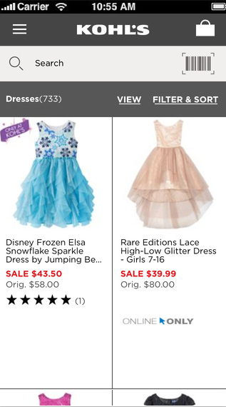 Kohls mobile app screenshot