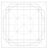 screenshot of icon sizing reference chart 