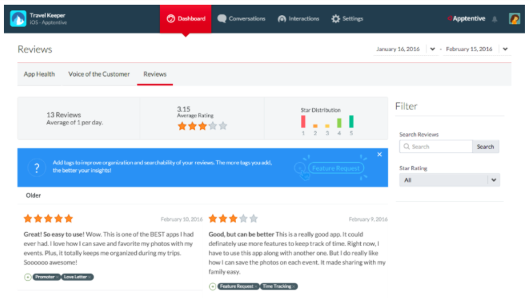 Alchemer Mobile (formerly Apptentive) Public Reviews