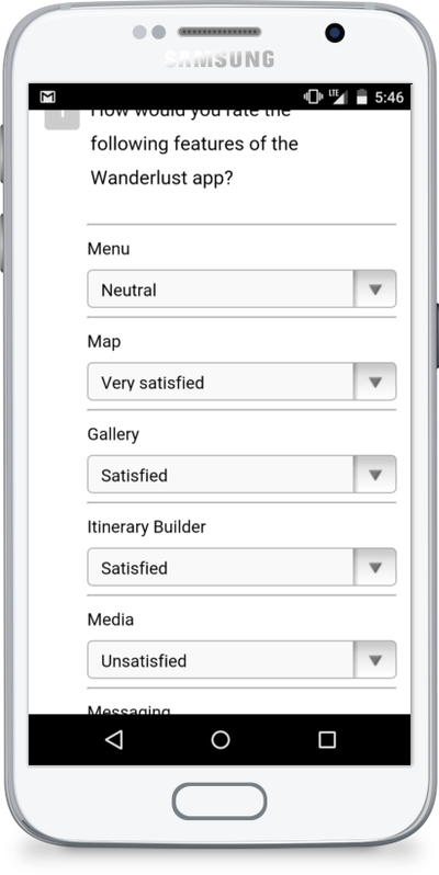 An example of a mobile optimized survey or a responsive web survey