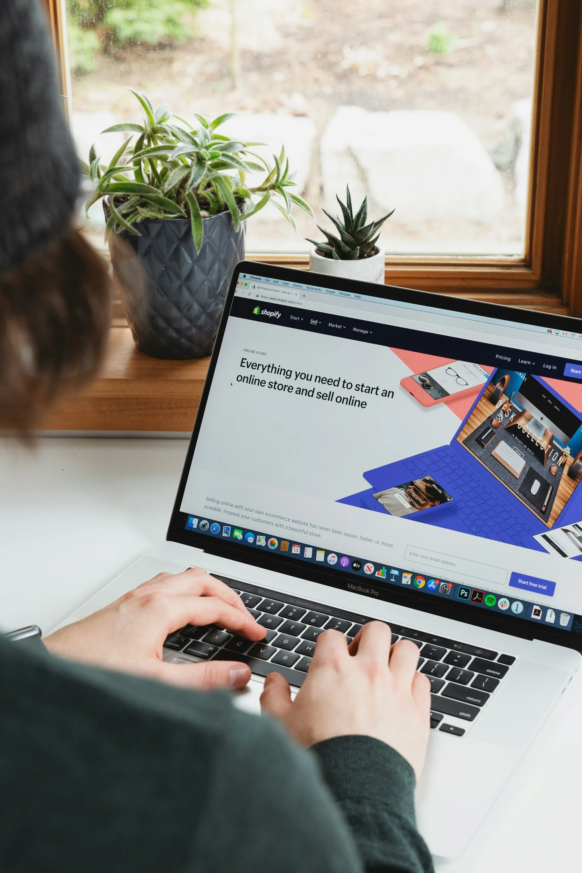 Computer with Shopify open