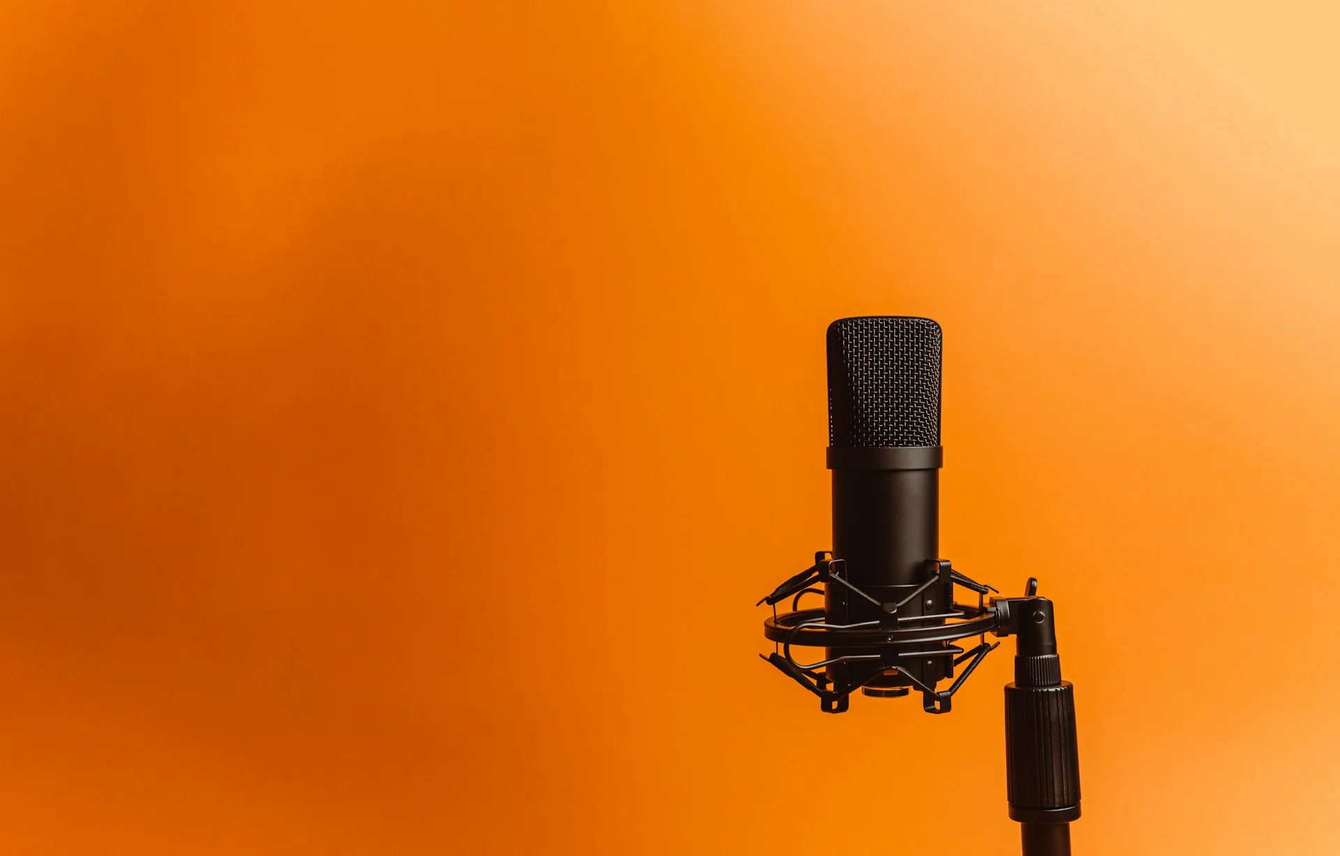 Microphone with orange background