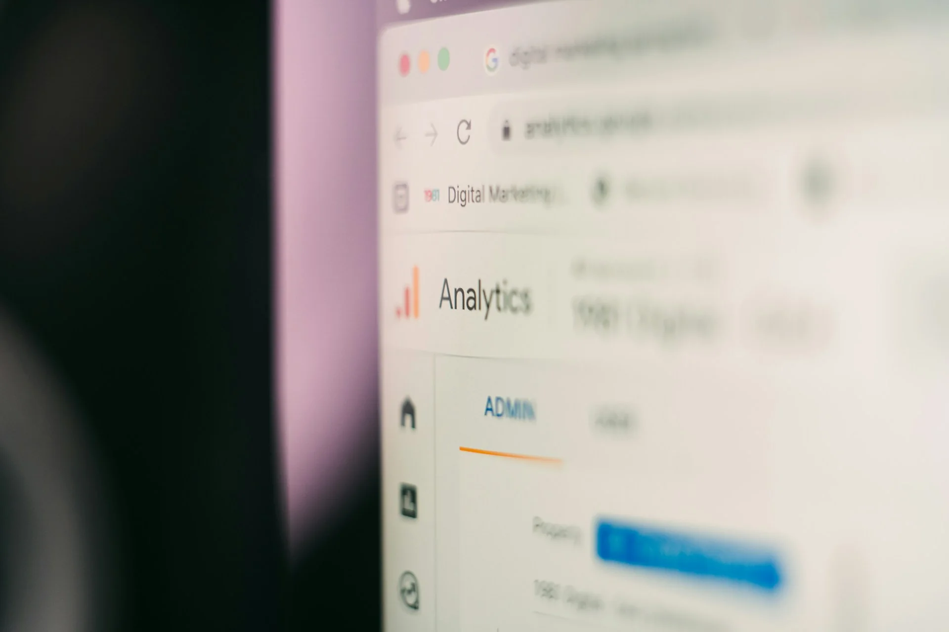 Google Analytics on the Computer Screen