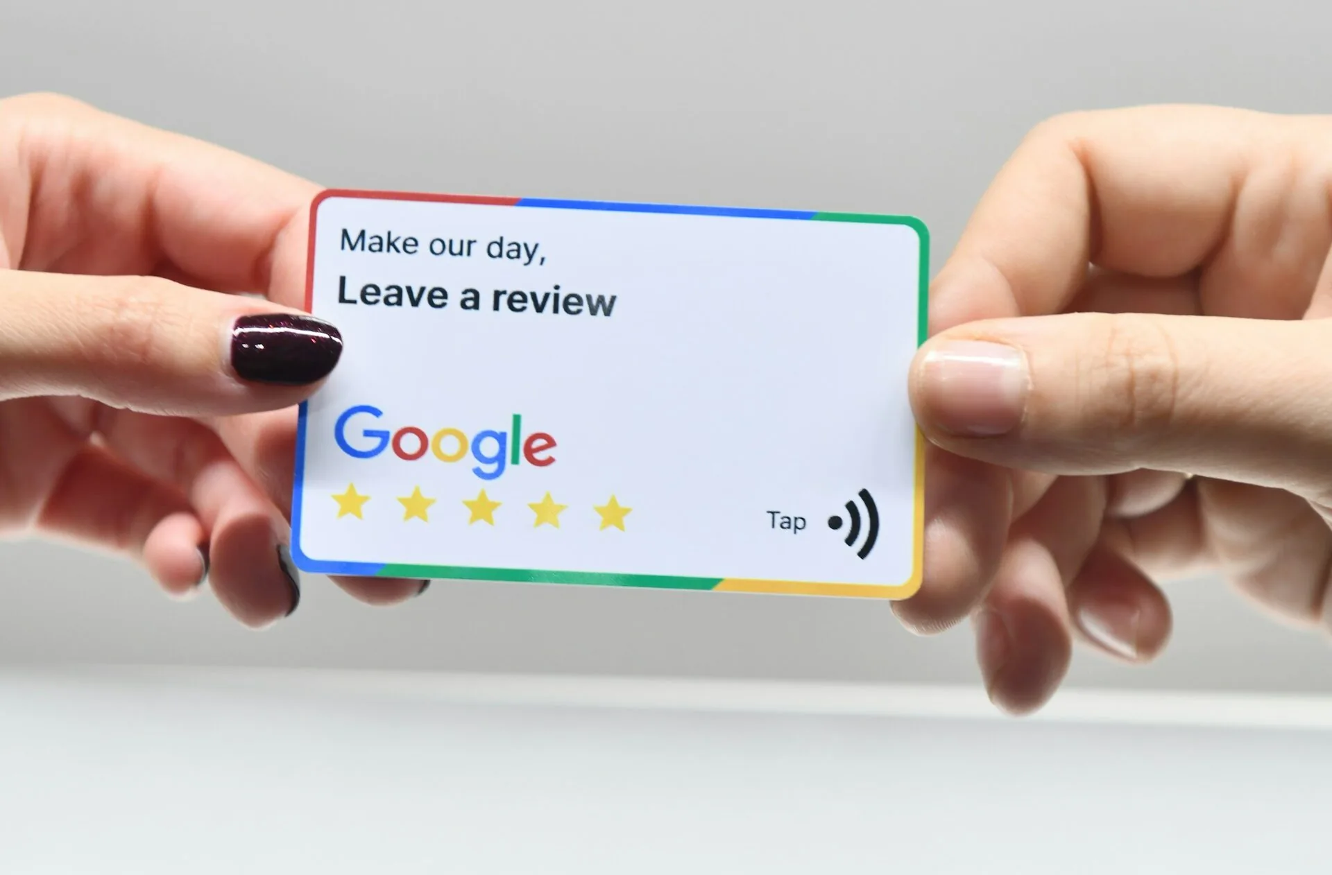 Google leave a review card