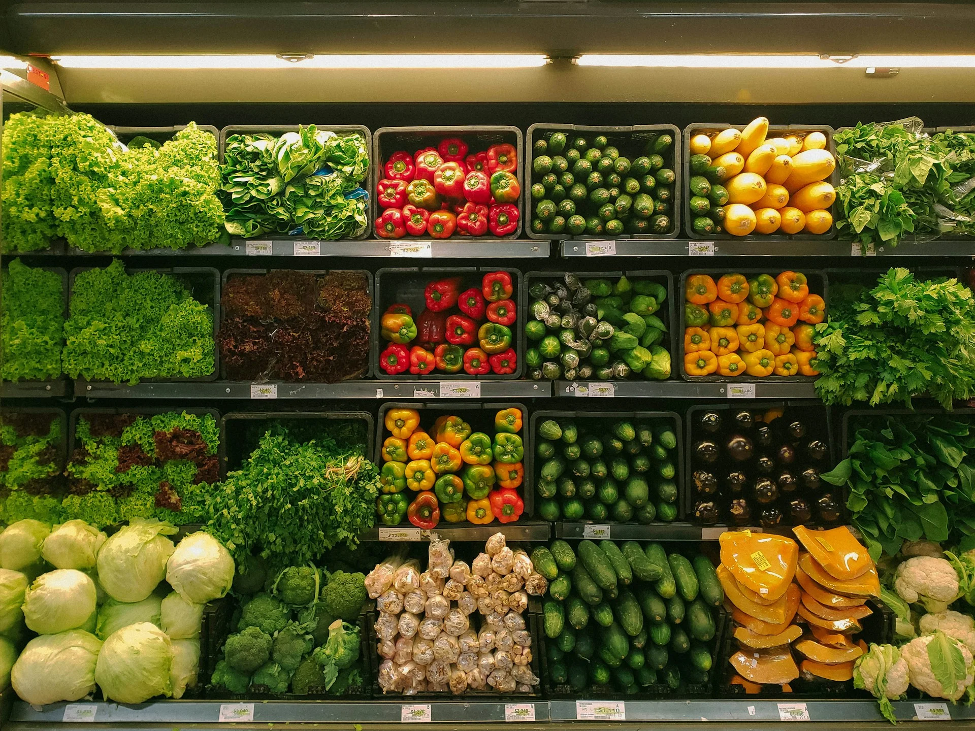 Close up of groceries mostly vegatables.